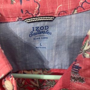 Large Izod short sleeve causal beach button up.
